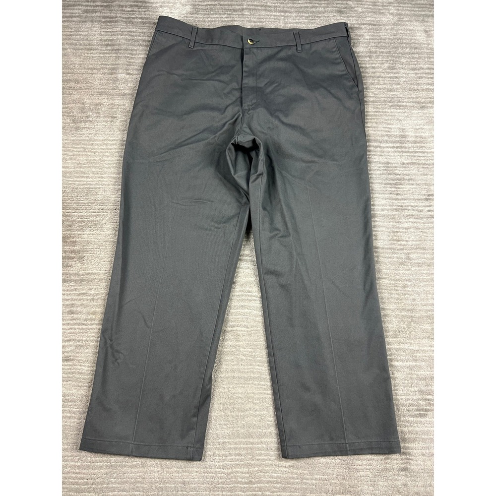 Unbranded Work Pants Mens 40x30 Grey Cotton Twill Straight Leg Chino Trousers
